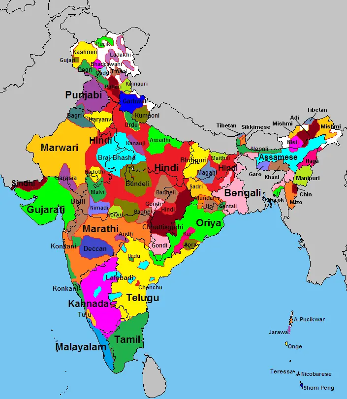 Language map of India
