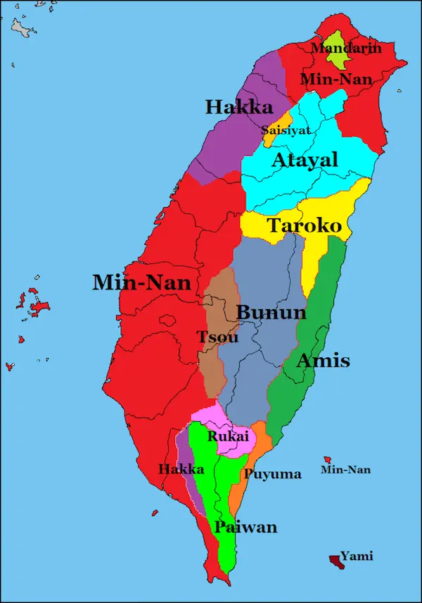 Taiwan Language map